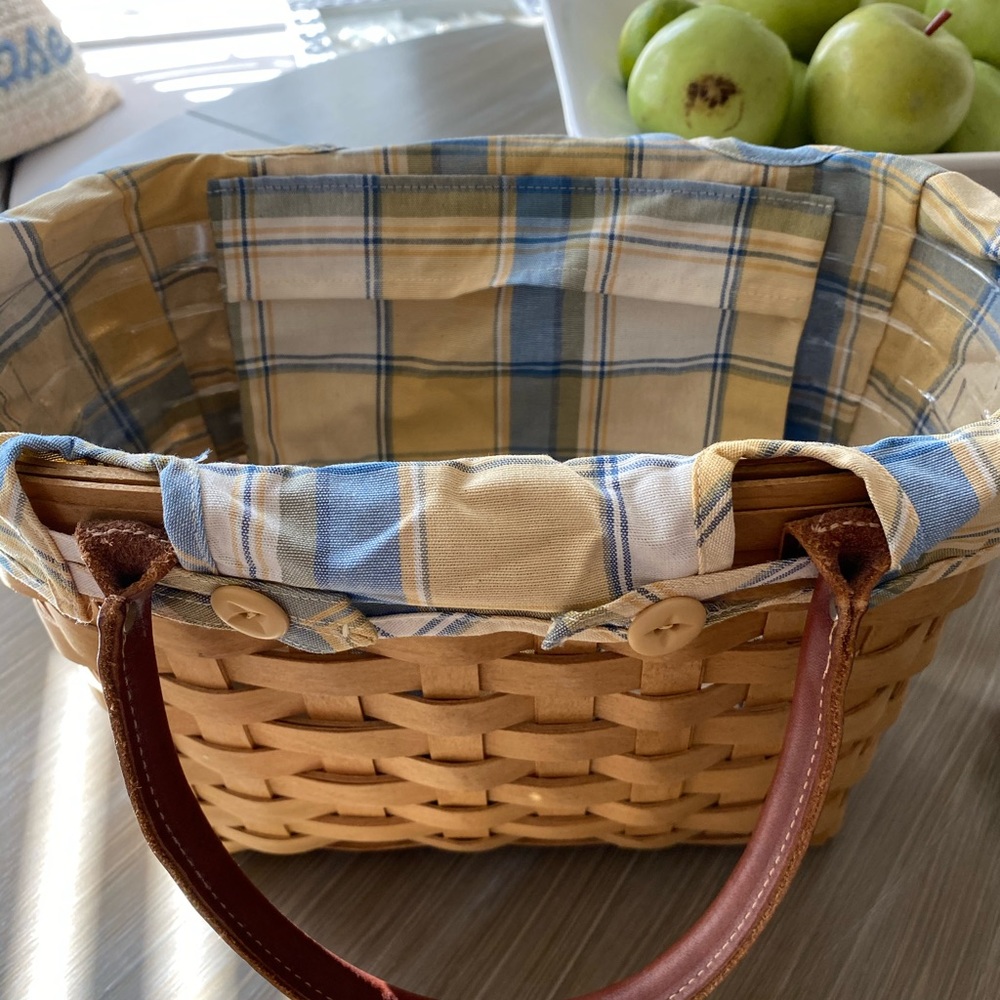 Longaberger basket purse with leather handles